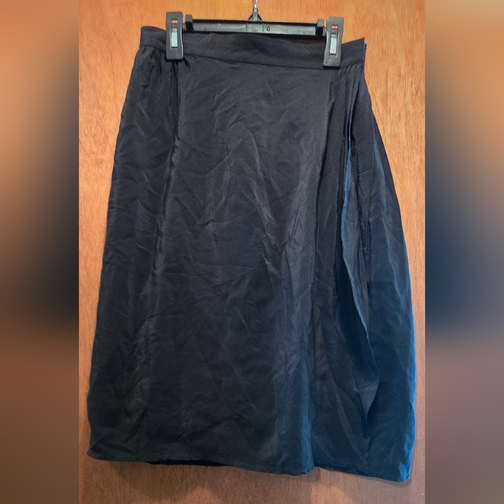 Royal Silk Elegant Black Women's Wrap 109% Silk Skirt Sz8 - Picture 2 of 5